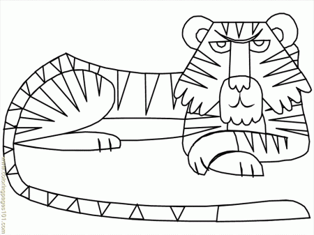 Coloring Pages Tiger Coloring 4 (Mammals > Tiger) - free printable 