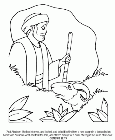 Abraham and Isaac - Coloring Page