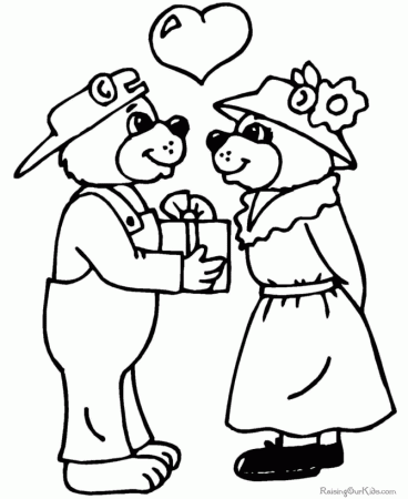 Valentine Bear Coloring Page - 012