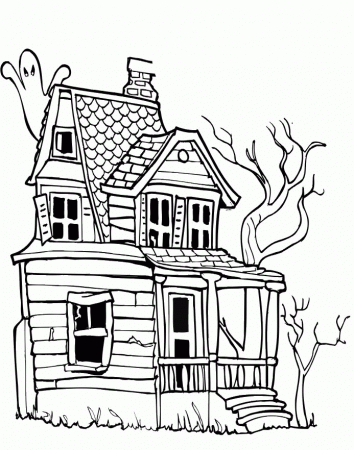 Halloween Spooky House That Had Coloring Page |Halloween coloring 