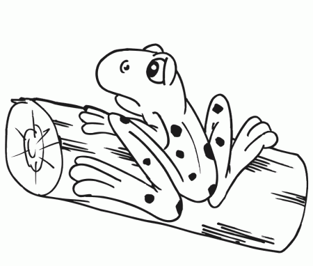 Frog Coloring Page | Frog on a Log
