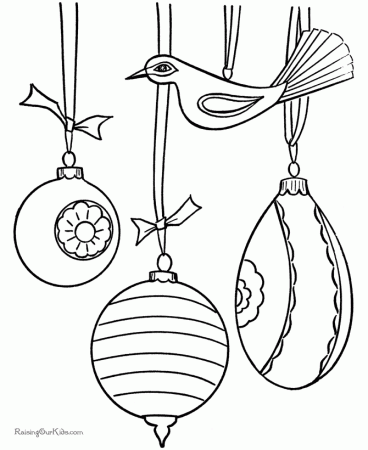Christmas Tree Ornaments Coloring Pages!