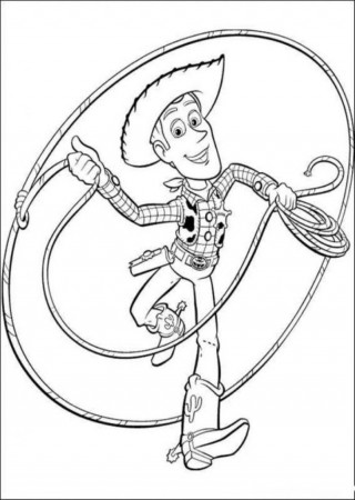 Inspirational Sheriff Woody Plays Lasso Toy Story Coloring Pages 