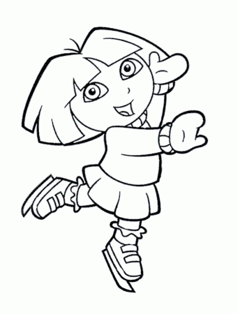dora ice skating Colouring Pages