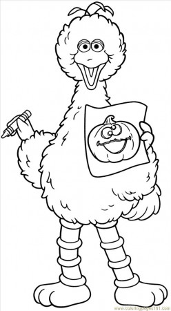 Coloring Pages T Big Bird Halloween Coloring (Animals > Birds 
