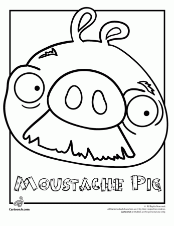 mustache pig angry birds coloring pages | Coloring Pages