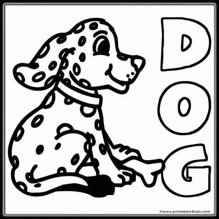 Spotted Dog Coloring Page : Printables for Kids – free word search 