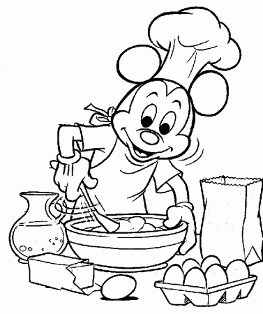 Drawing Mickey coloring cooking ~ Child Coloring