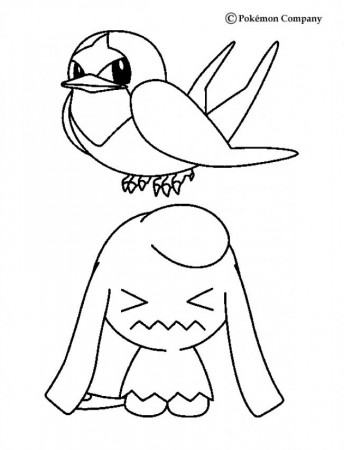 POKEMON BATTLES coloring pages - Taillow and Wynaut