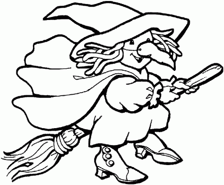 Halloween Witch Coloring Page: Halloween Witch Coloring Page