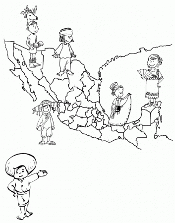 Mexico's Map of Traditional Dress – free coloring pages