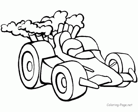 Cars coloring book pages - Race car and driver
