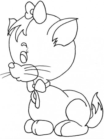 Lovely Cartoon Cat Coloring Pages