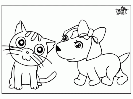 Coloring Pages Dogs And Cats - Free Printable Coloring Pages 