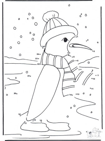 Cijfertekening pinguïn | Winter: Lesmateriaal
