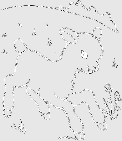 The Lamb Was Running In The Garden Coloring Pages - Sheeps 