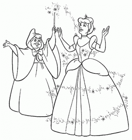 Cinderella Turns Beautiful Coloring Pages : KidsyColoring | Free 