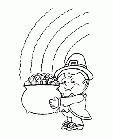 Learning Years: St Patrick Day Coloring Pages - Leprechaun w/ Pot 