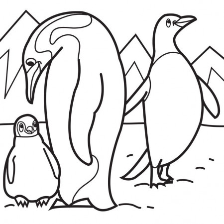 Child Penguin Coloring Page For Kids