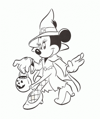Disney Minnie Mouse Halloween Coloring Page - Halloween Coloring 