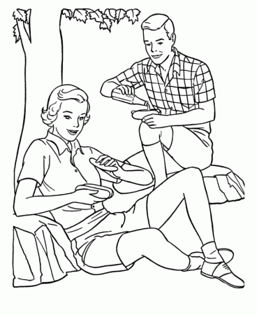 spring picnic coloring page sheets bluebonkers