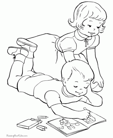 Kid Easter Colouring in Page - 013