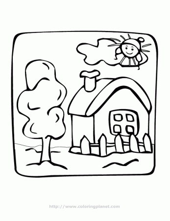 house and sky printable coloring in pages for kids - number 1315 
