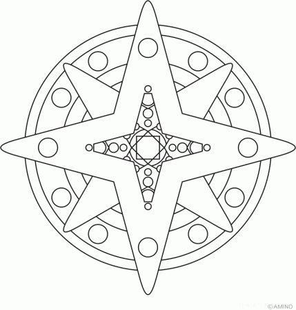 Free mandalas coloring > Star Mandala Design > Star Mandala Design 8