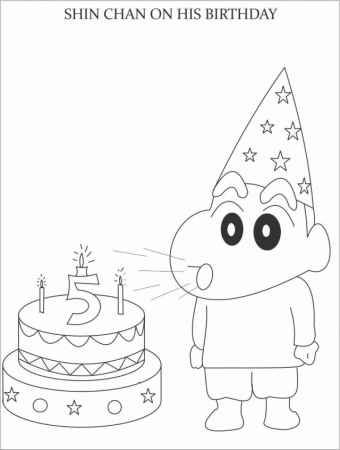 Shin Chan Birthday Coloring Pages Printable Kids Colouring Pages 