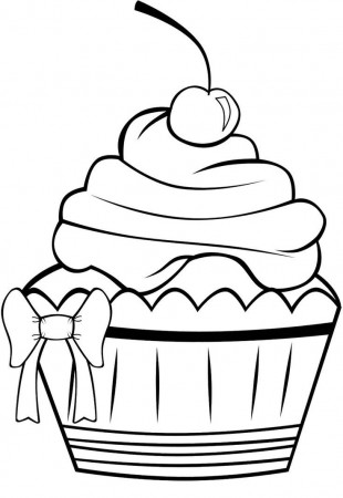 Cute Cupcake Coloring Page | diversos