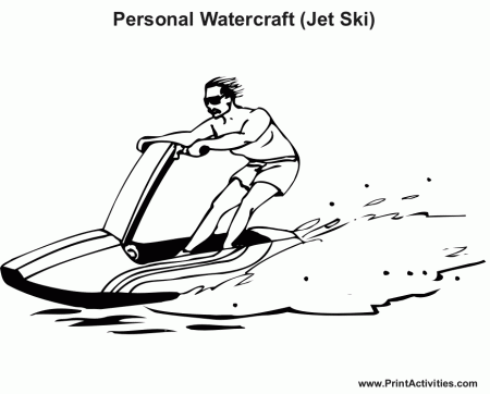 Boat Coloring Page | Personal watercraft