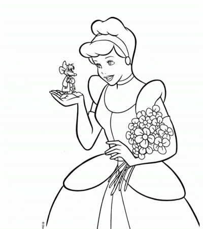 Cinderella Dress Mice Coloring Page - Princess Coloring Pages 