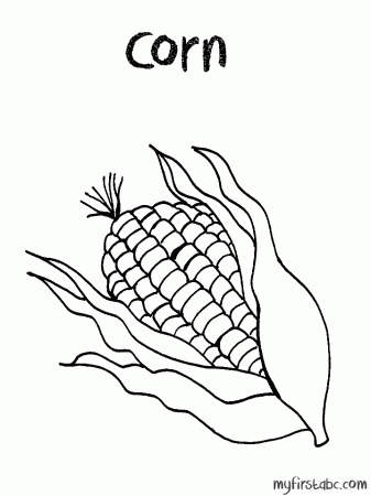 Corn Coloring Page - My First ABC