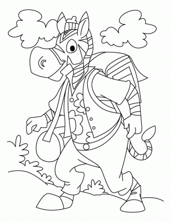 zebra returning from school coloring pages | Download Free zebra 