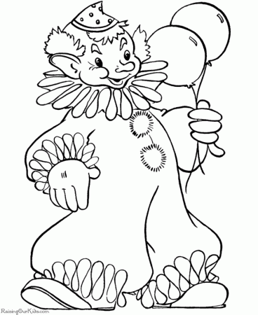 Free printable Halloween coloring pages - Clown 012