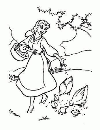 coloring pages - Cartoon » Beauty and the Beast (233) - Belle