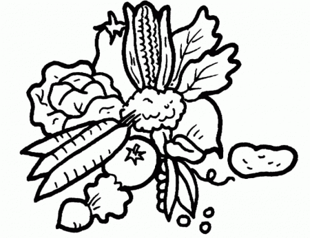 Vegetables With Fruit Healthy Food Coloring Pages Vegetable 136174 