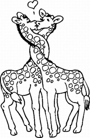 Giraffes love coloring picture ~ Child Coloring