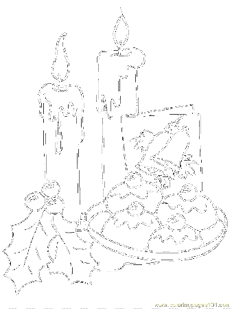 Coloring Pages Christmas Candles (7) (Cartoons > Christmas) - free 