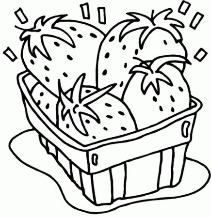4 Fresh Strawberry Coloring Page - Kids Colouring Pages