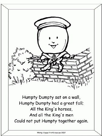 Humpty Dumpty Coloring | Preschool Nursery Rhymes