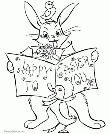 Happy Easter Coloring Page - 002