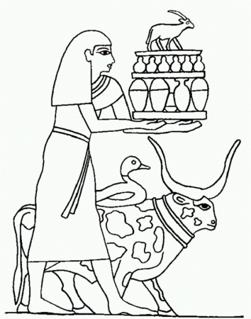 Egypt Serving God Coloring Page Coloringplus 213813 Egyptian Gods 