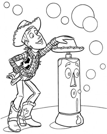 Coloring Pages Anime Movie Toy Story Woody Free Printable For 