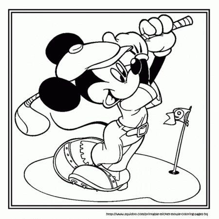 mickey golf coloring page | my coloring page lineart