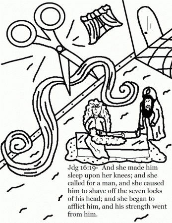Samson And Delilah Coloring Pages 172330 Samson Coloring Page