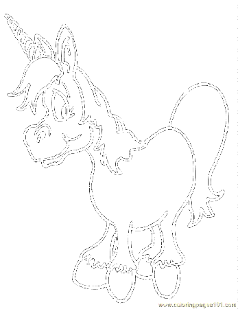 Coloring Pages Cute Unicorn 1 (Cartoons > Unicorn) - free 