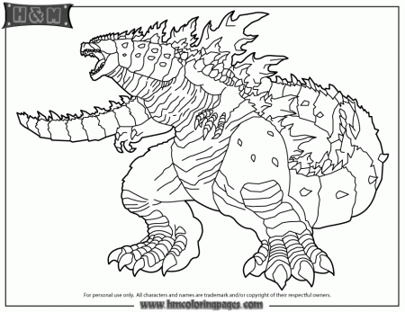 Science Fiction Monster Godzilla Coloring Page