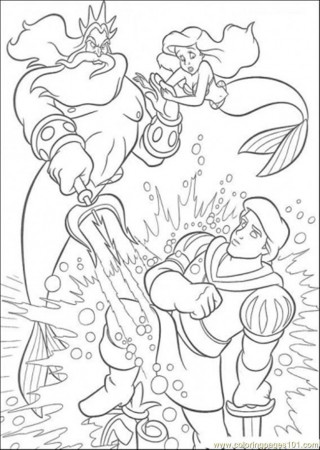 Coloring Pages Triton Want To Kill Eric (Cartoons > The Little 