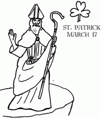 Saint Patrick Coloring Pages Free For Boys & Girls - #14367.